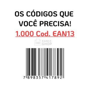 1.000 Códigos EAN13 Para Marketplace - SEM IMAGEM