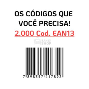 2.000 Códigos EAN13 Para Marketplace - SEM IMAGEM